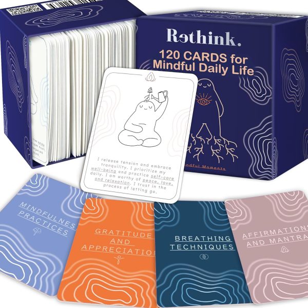 QUOKKA 120 Meditation & Affirmation Cards – Anxiety Relief & Mental Wellness Kit